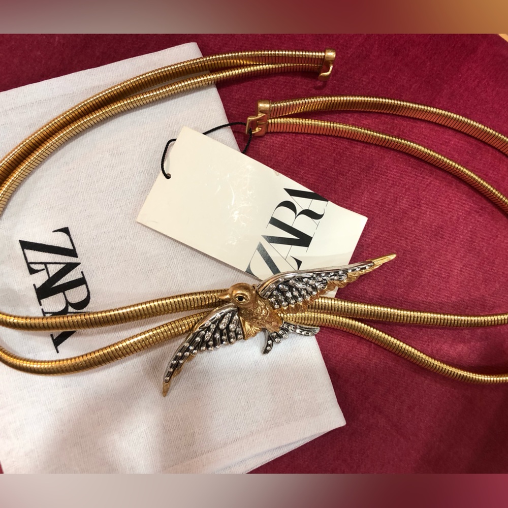 Zara Swallows Gold Stretch Belt